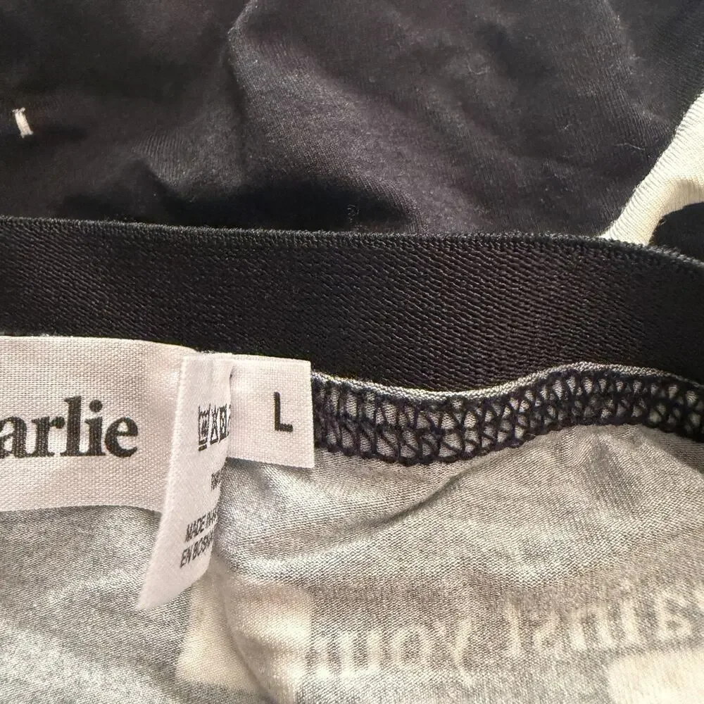 NEW Charlie By MZ Mens Minimal Slingshot Micro Modal Thong Color Black & White L